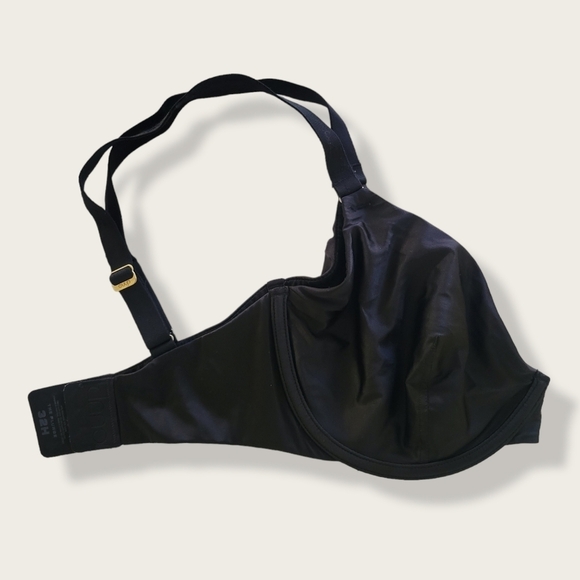 CUUP Bra The Plunge Satin Mesh Black Shine Bra 32H - Picture 10 of 16